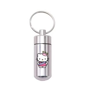 Hello Kitty Silver Pill Keychain